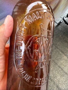 Antique Amber Duffy Malt Whiskey Bottle 1886